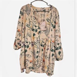 NWT Laura Ashley Floral Print Blouse
